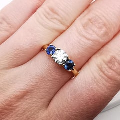 Tiffany & Co. Sapphire and Diamond Gold Platinum Ring