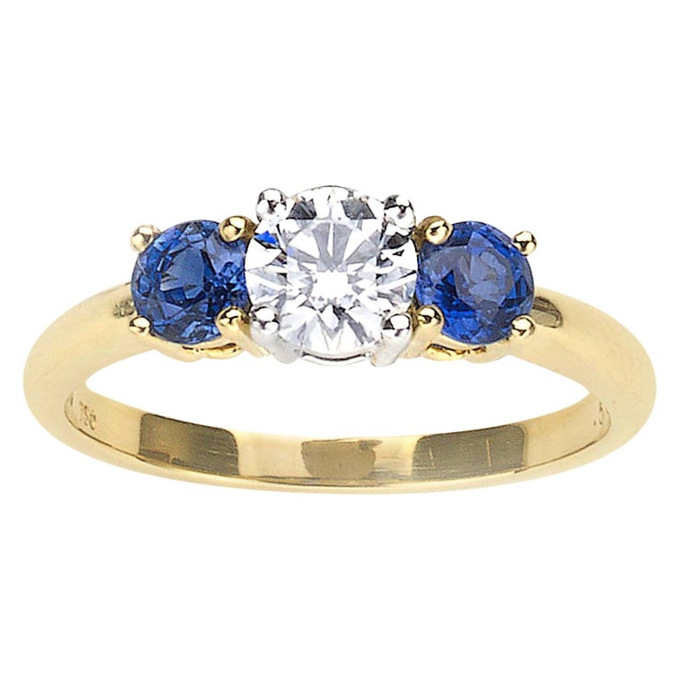 Tiffany and Co. Sapphire and Diamond Gold Platinum Ring at 1stDibs