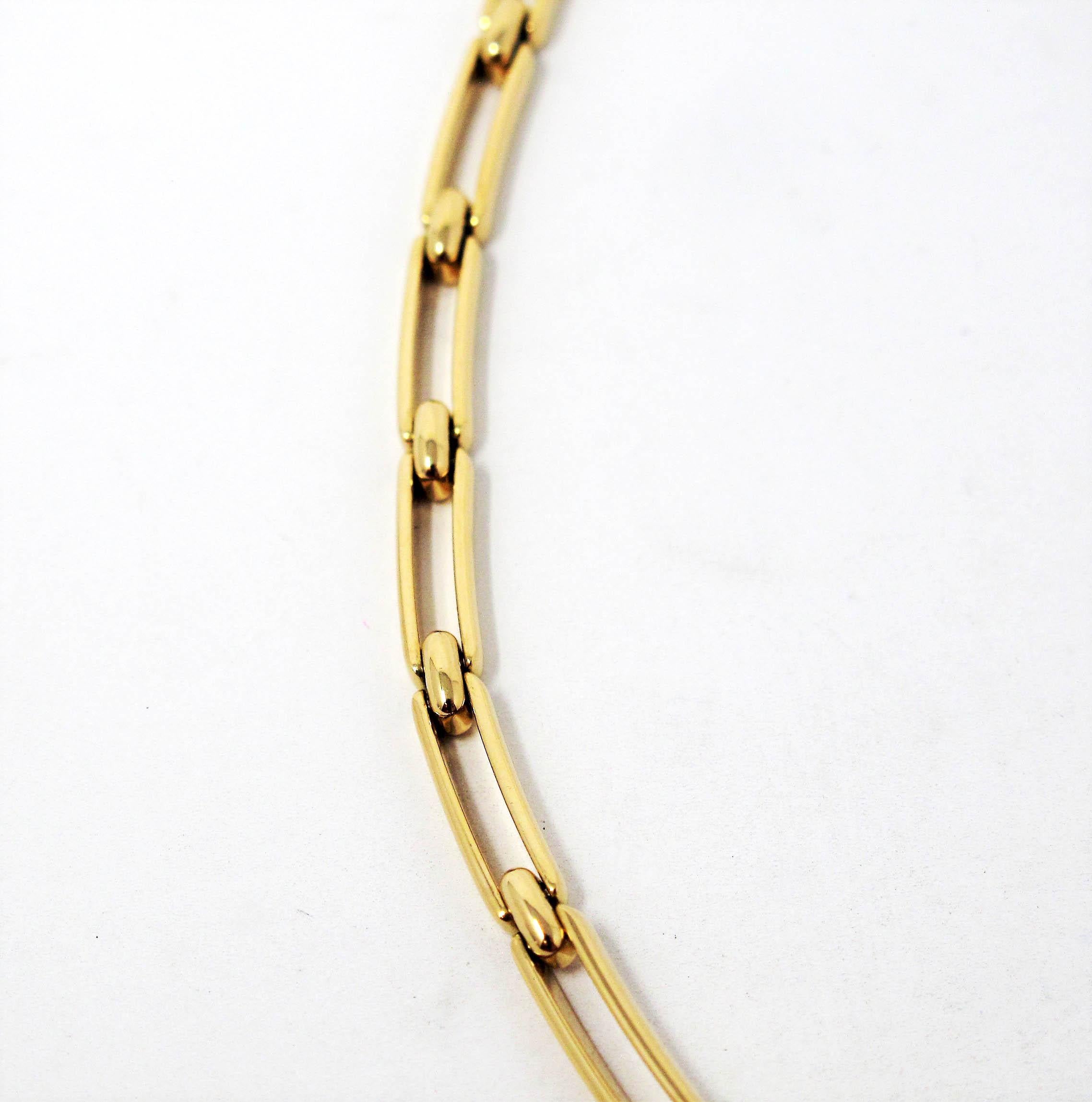 Round Cut Tiffany & Co. Sapphire and Diamond Open Link Choker Necklace 18k Yellow Gold