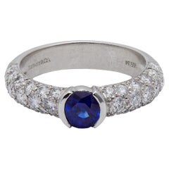 Tiffany & Co. Sapphire and Diamond Platinum Ring