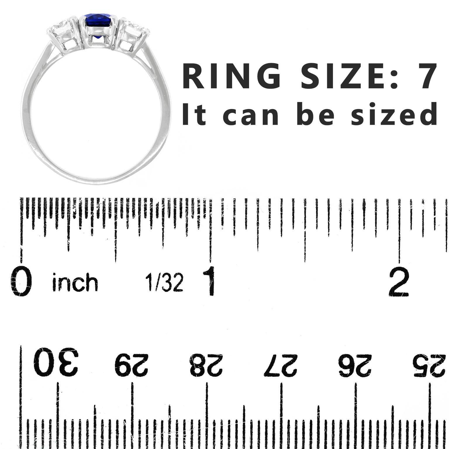 Round Cut Tiffany & Co. Sapphire and Diamond Ring