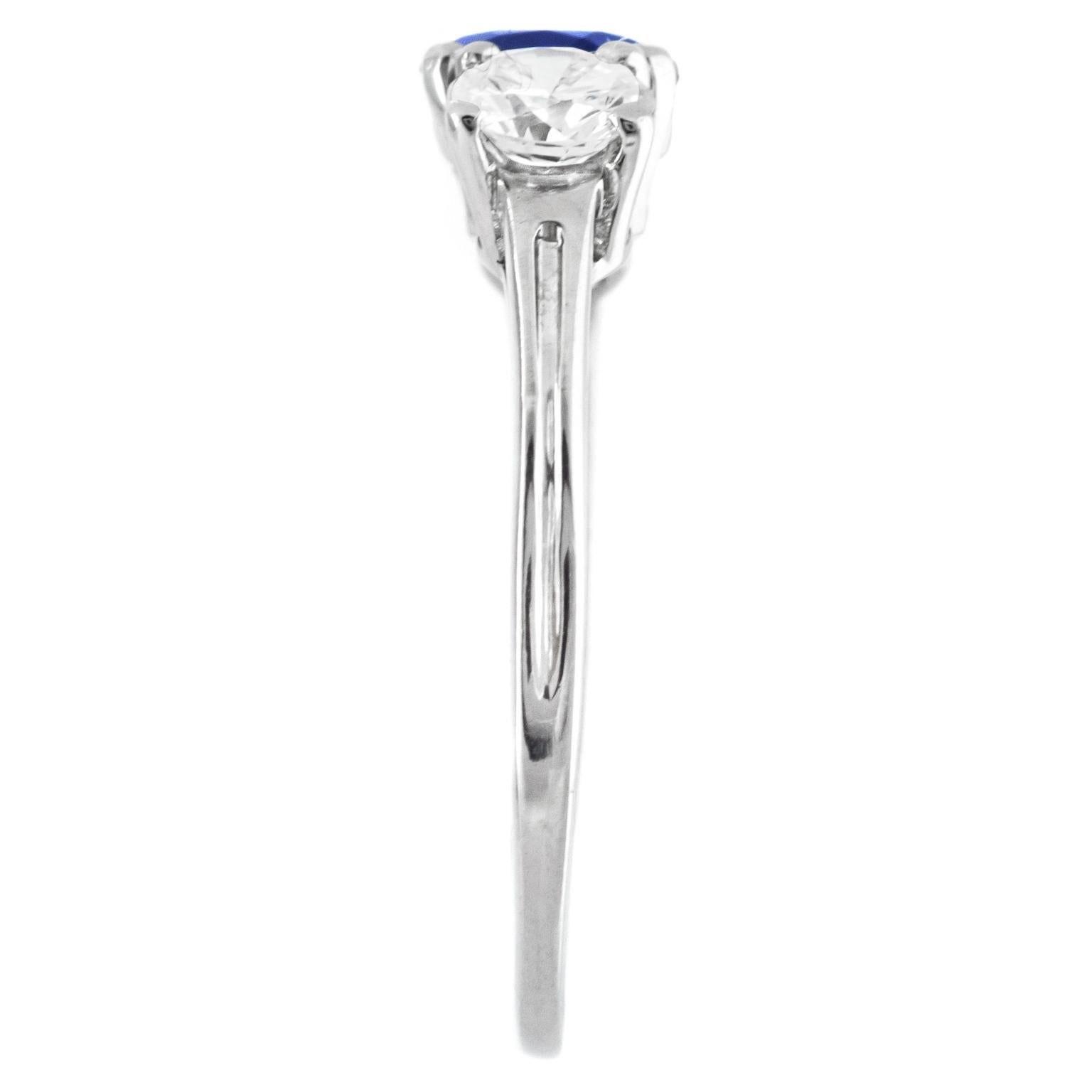 Tiffany & Co. Sapphire and Diamond Ring In Excellent Condition In Litchfield, CT