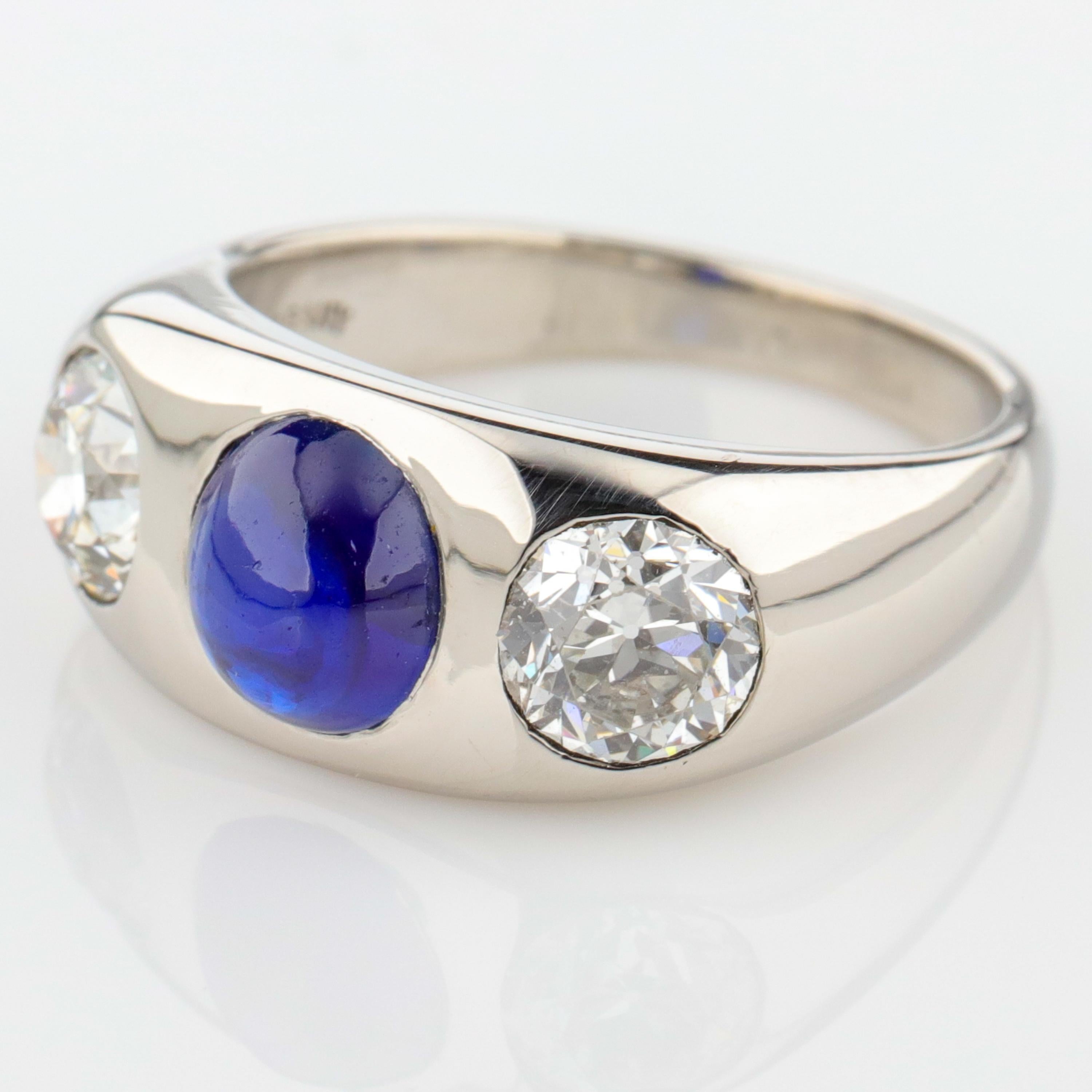Art Deco Tiffany & Co. Sapphire and Diamond Ring in Platinum, circa 1920s