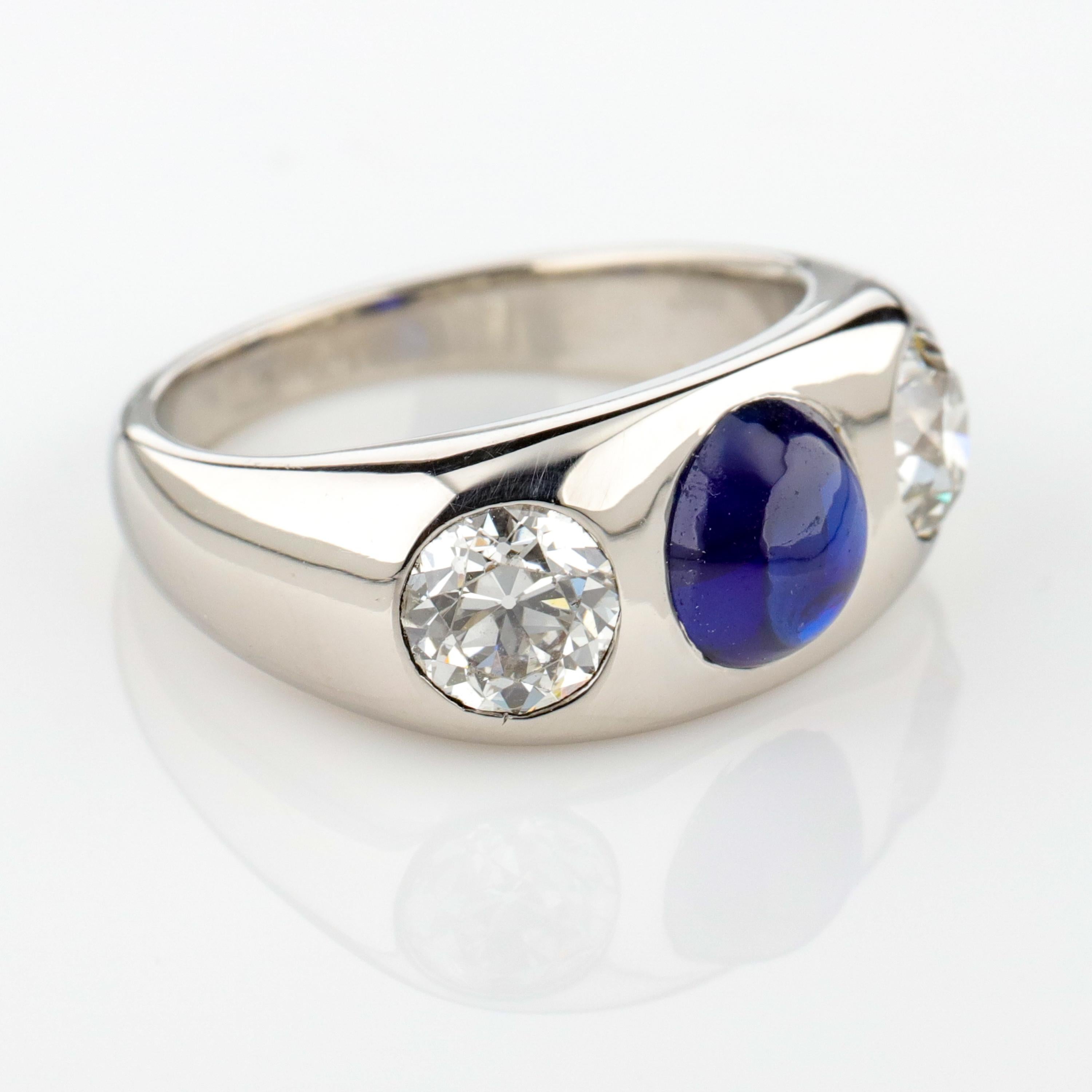 Tiffany & Co. Sapphire and Diamond Ring in Platinum, circa 1920s In Excellent Condition In Southbury, CT
