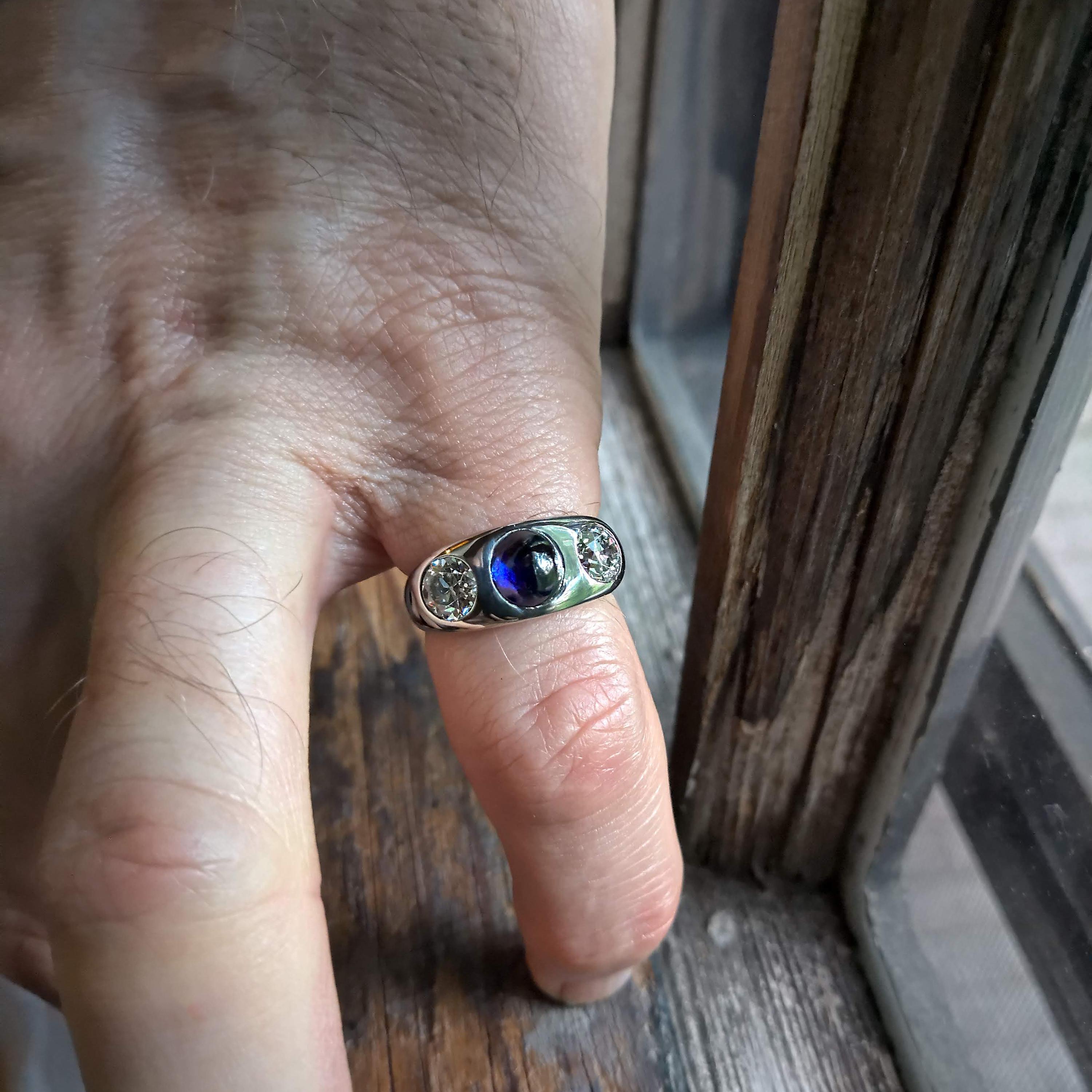 Tiffany & Co. Sapphire and Diamond Ring in Platinum, circa 1920s 8