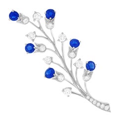 Tiffany & Co. Sapphire and Diamond Set Platinum Brooch