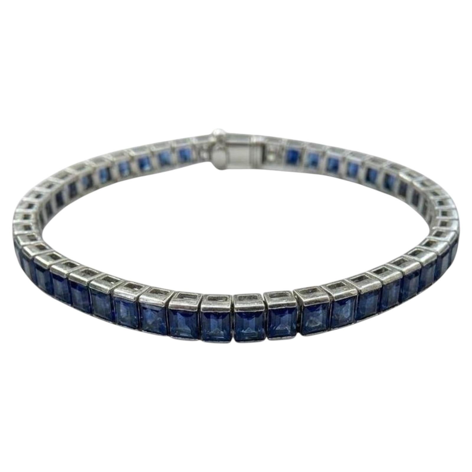 Tiffany & Co. Sapphire and Platinum Line Bracelet