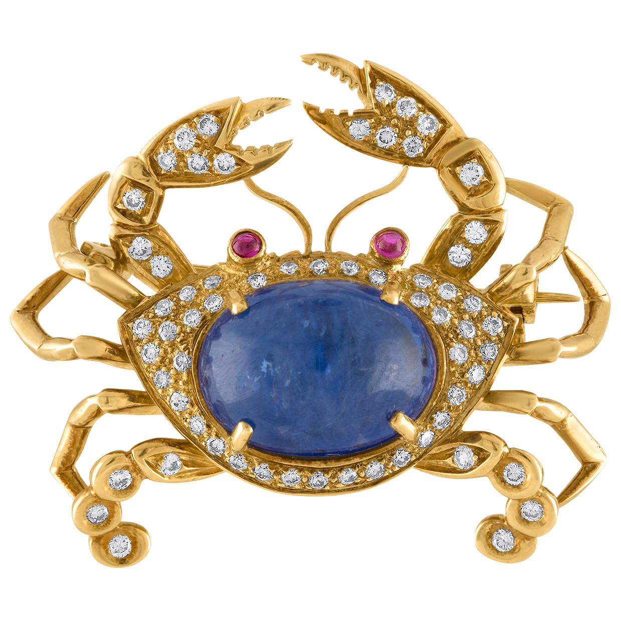 Tiffany & Co. Sapphire Crab Pin