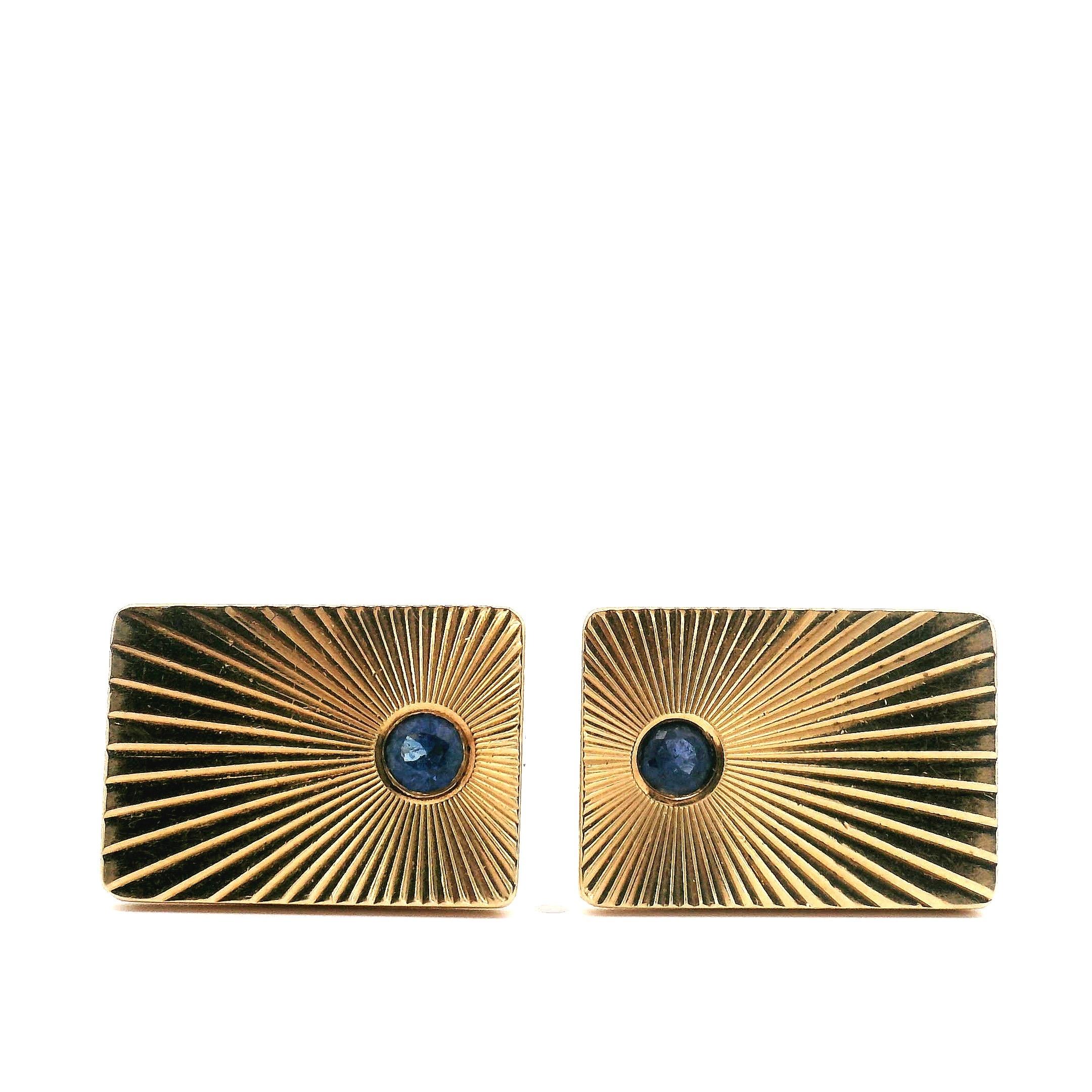 Tiffany & Co. Sapphire Cuff Links Star Burst Design For Sale 15