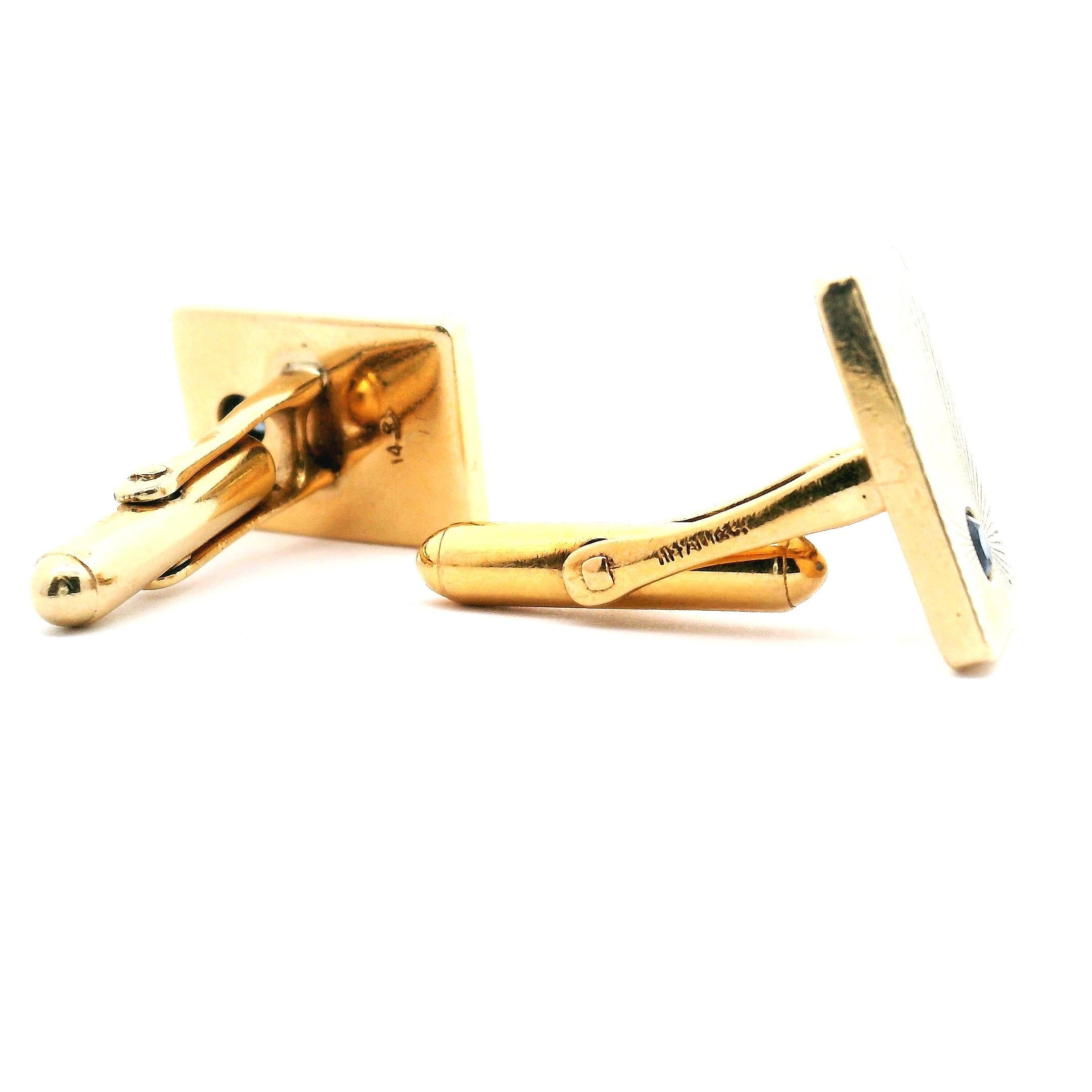 Tiffany & Co. Sapphire Cuff Links Star Burst Design For Sale 16