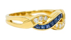 Tiffany & Co. Sapphire Diamond 18 Karat Gold Interlaced Band Ring