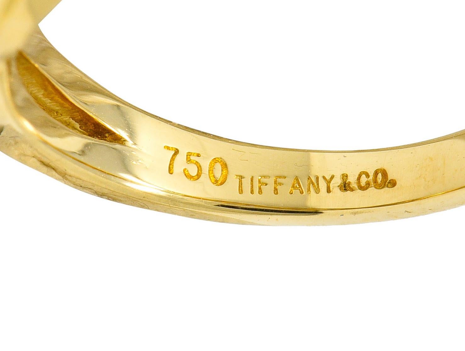 Tiffany & Co. Sapphire Diamond 18 Karat Gold Interlaced Band Ring 3
