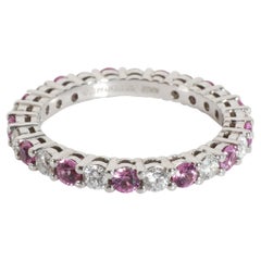 Tiffany & Co. Sapphire Diamond Band in 950 Platinum Pink 0.39 CTW