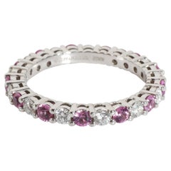 Tiffany & Co. Saphir-Diamantenband in 950 Platin Rosa 0,39 CTW