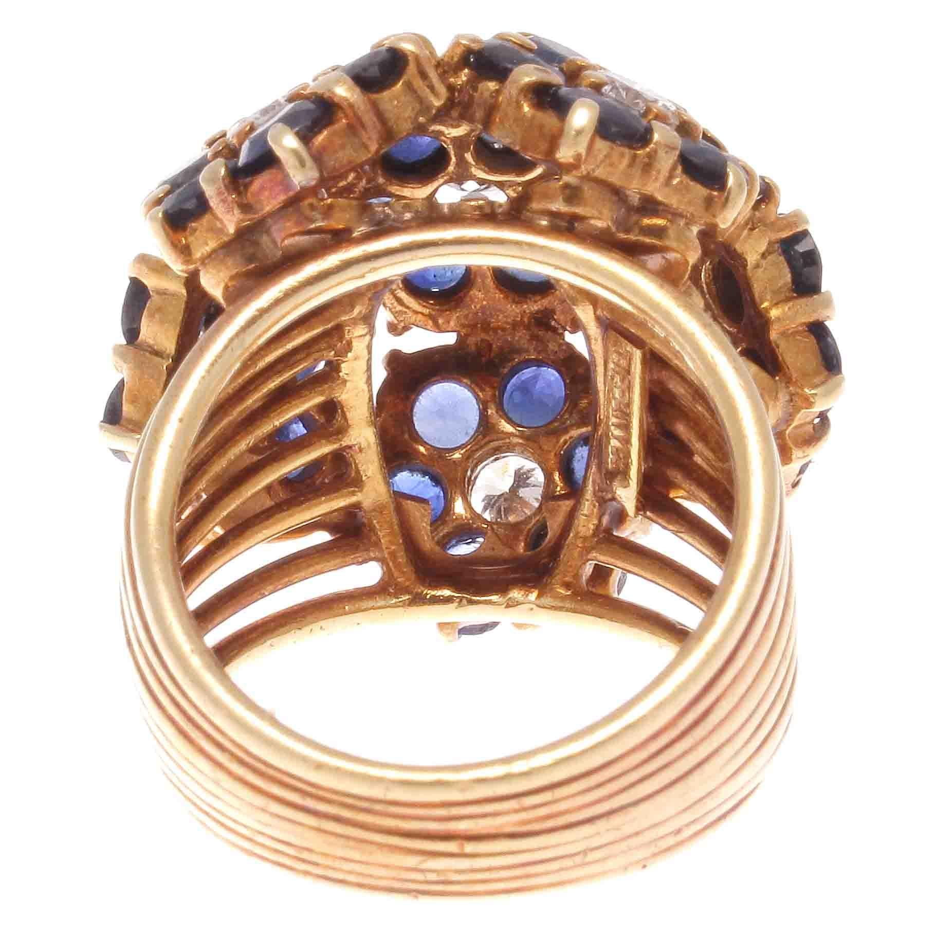 Women's Tiffany & Co. Sapphire Diamond Gold Cocktail Ring