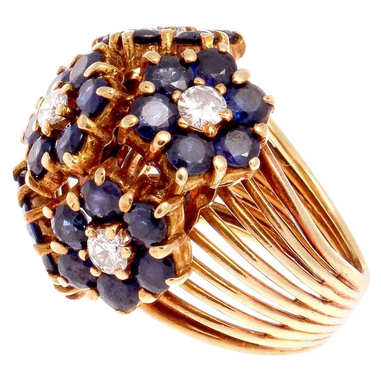 Tiffany & Co. Sapphire Diamond Gold Cocktail Ring