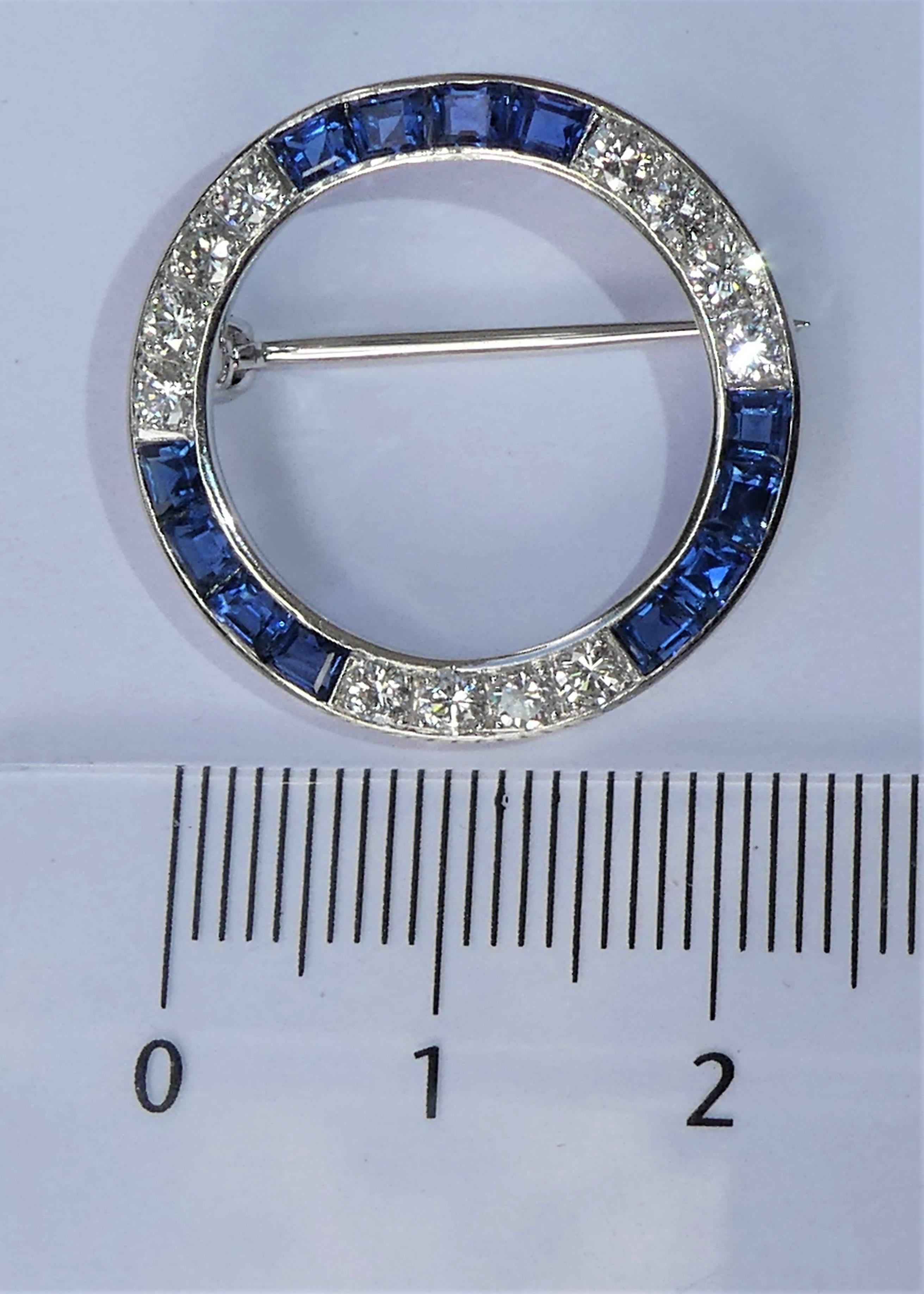 Tiffany & Co. Sapphire Diamond Platinum 1950s Wreath Brooch 2