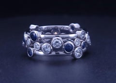 Tiffany & Co. Sapphire Diamond Platinum "Bubbles" Ring