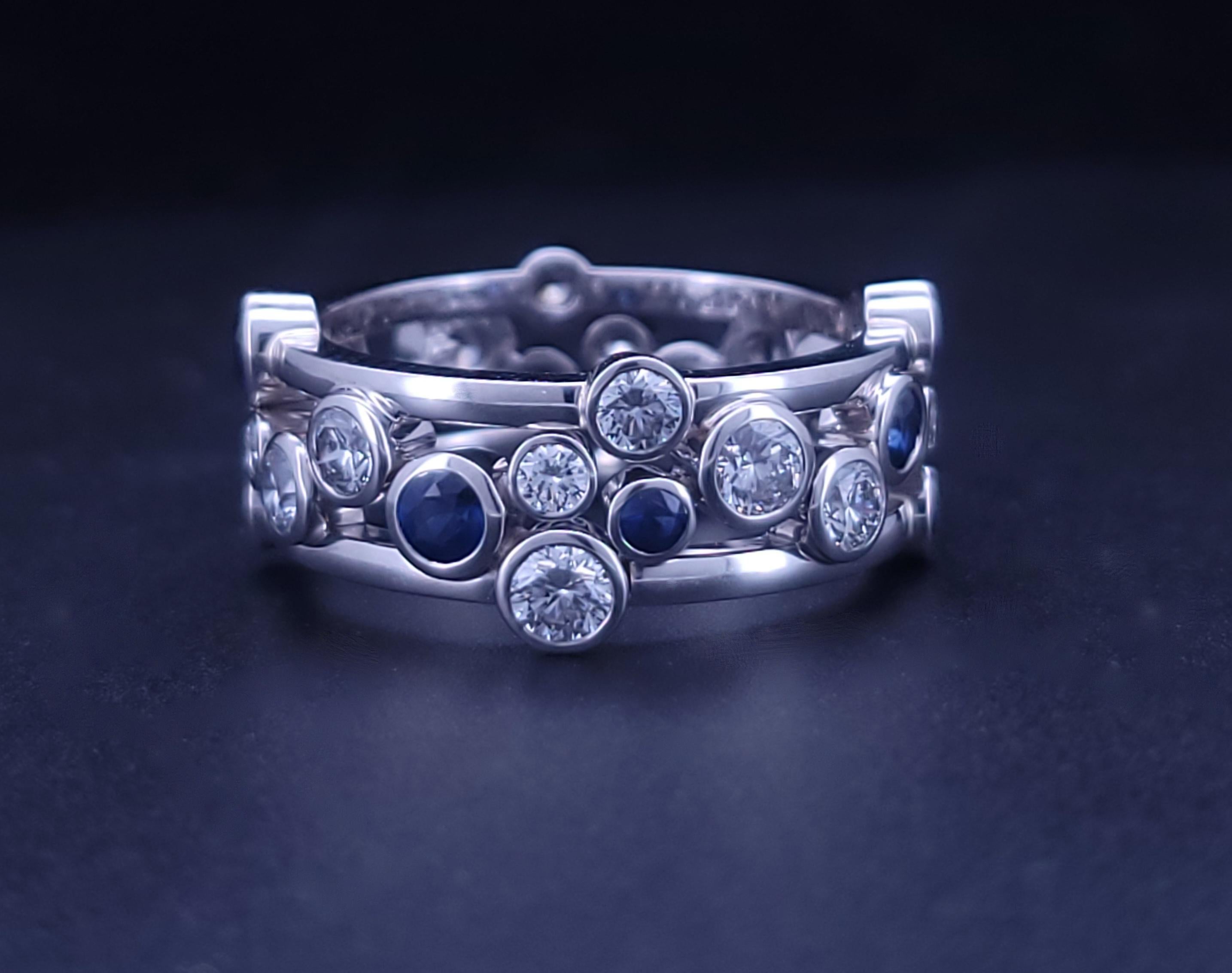 Tiffany & Co. Bague « Bubbles » en platine, saphir et diamant Pour femmes en vente