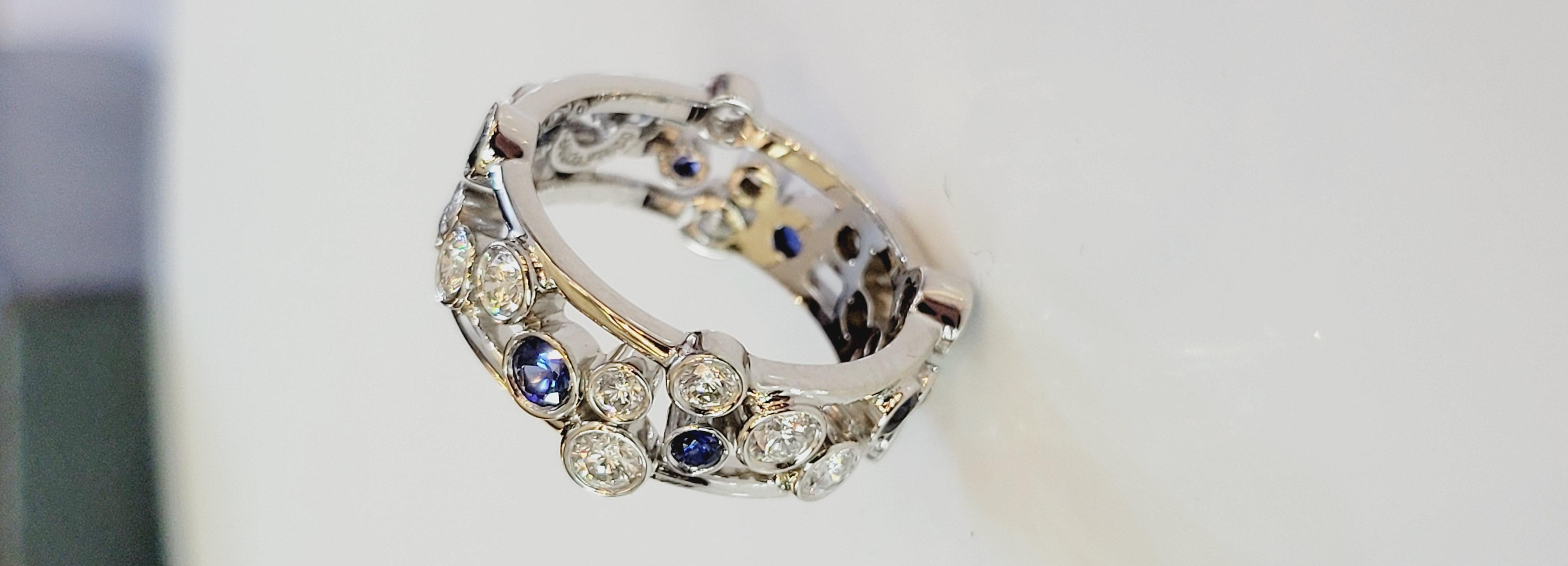 Tiffany & Co. Sapphire Diamond Platinum 