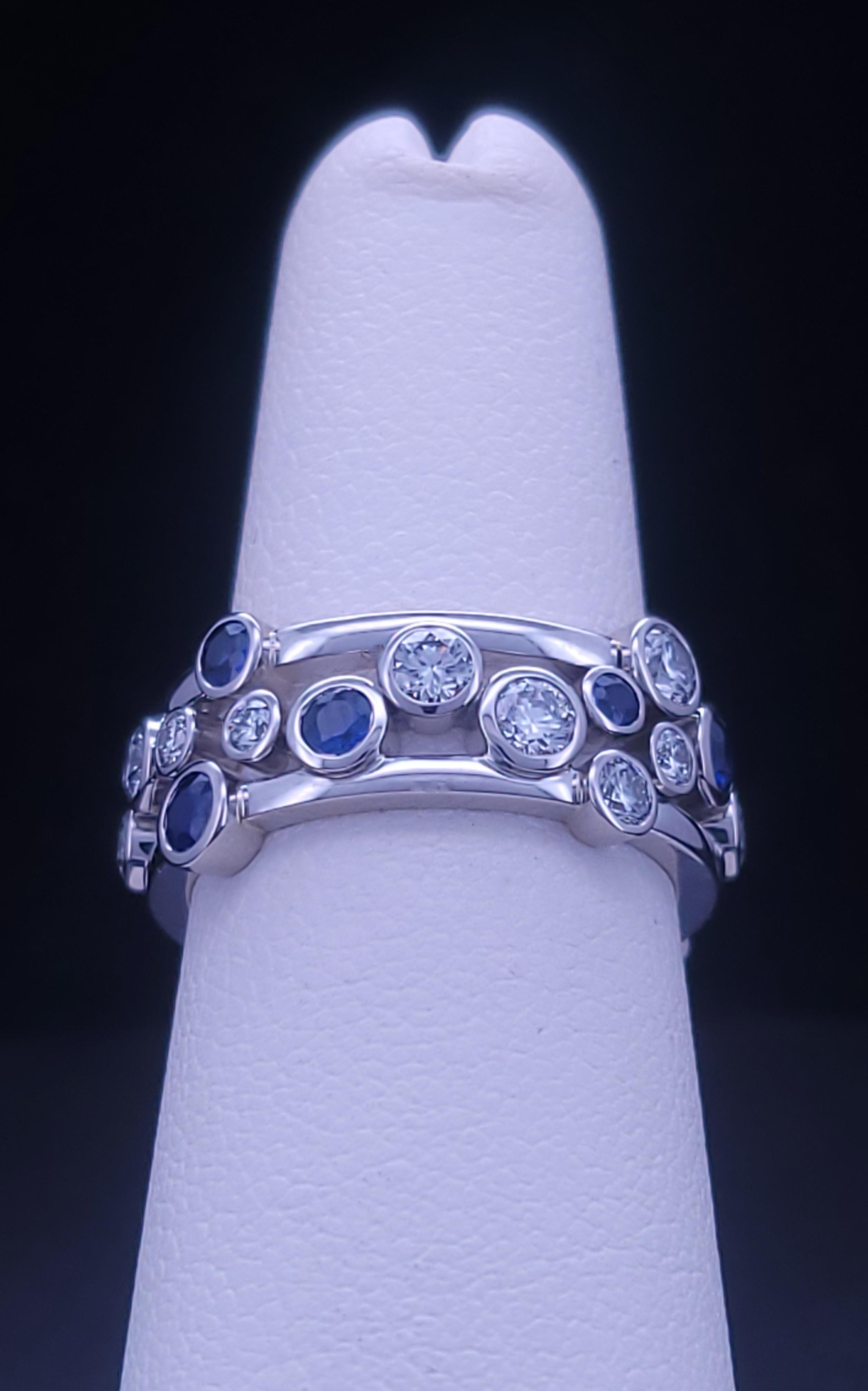 Tiffany & Co. Bague « Bubbles » en platine, saphir et diamant en vente 3