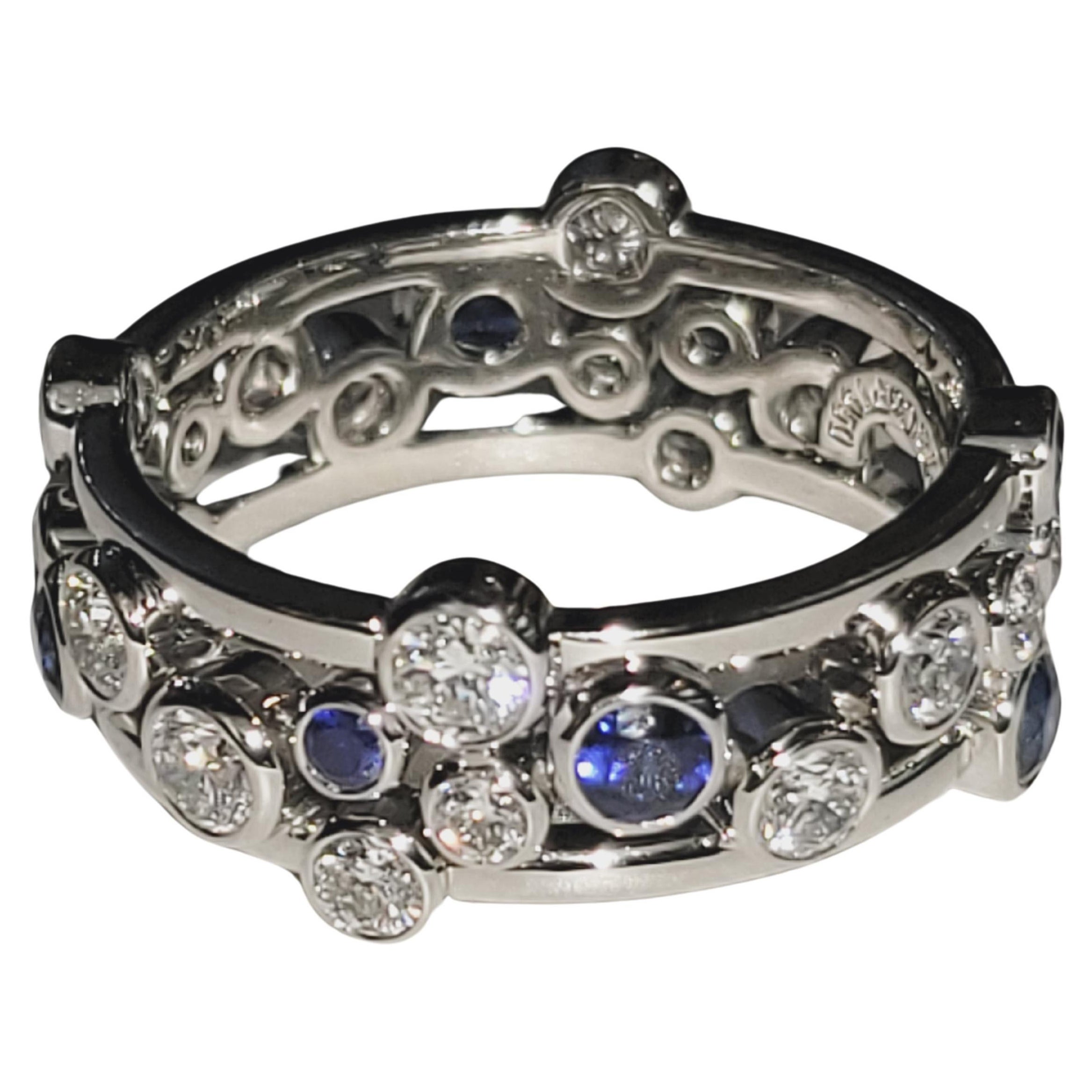 Tiffany 
Co. Sapphire Diamond Platinum "Bubbles" Ring