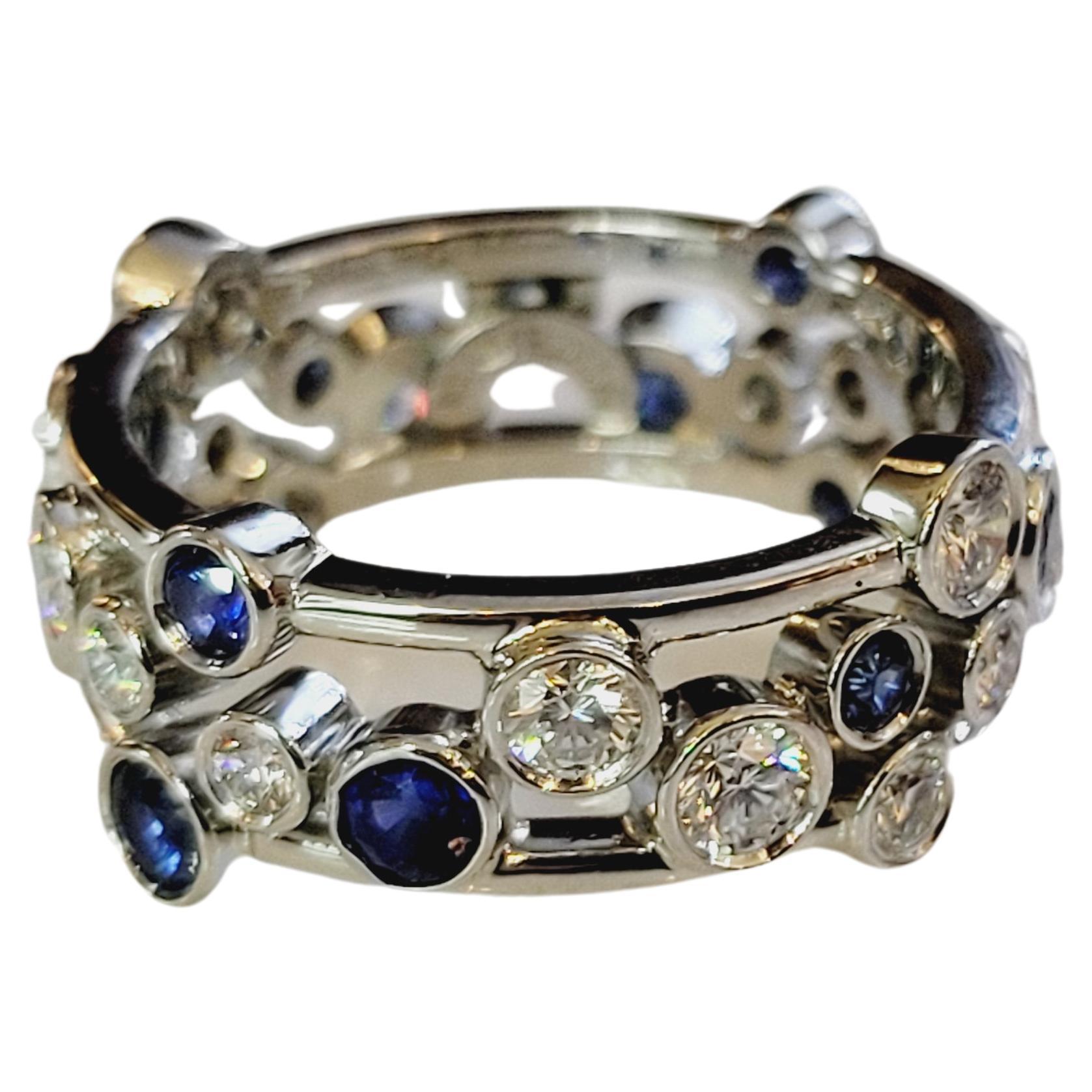 Tiffany & Co. Platinring „Bubbles“ mit Saphir und Diamant