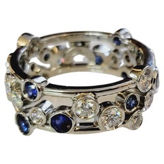 Tiffany & Co. Sapphire Diamond Platinum "Bubbles" Ring
