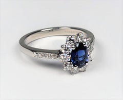 Tiffany & Co. Sapphire Diamond Platinum Ring