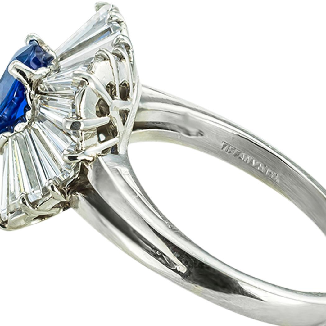 Modern Tiffany & Co Sapphire Diamond Platinum Ring