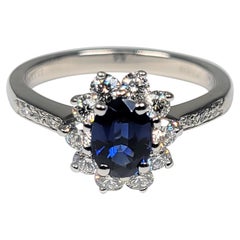Tiffany 
Co. Sapphire Diamond Platinum Ring