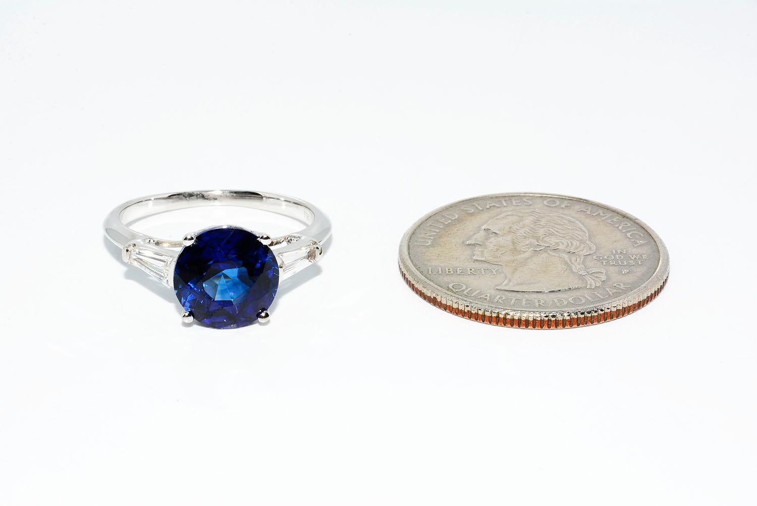 Tiffany & Co. Sapphire and Diamond Ring Platinum Engagement Ring 1