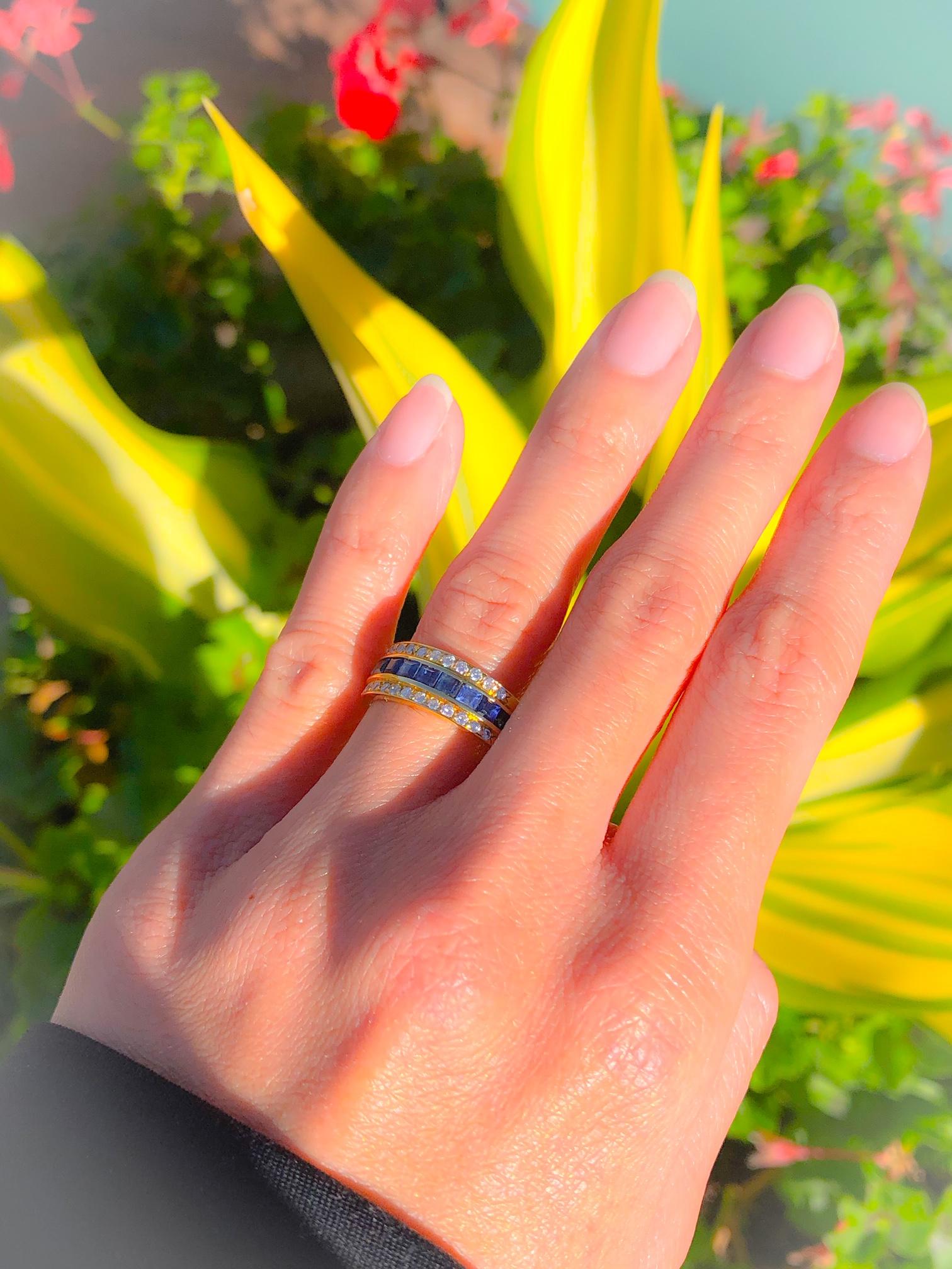 Tiffany & Co. Sapphire Diamond Ring In Excellent Condition In La Jolla, CA