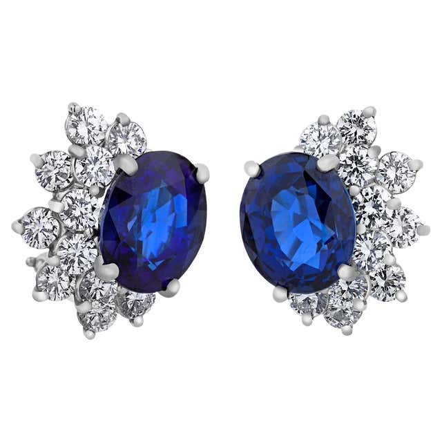 Tiffany and Co. Sapphire Flower Earrings For Sale at 1stDibs