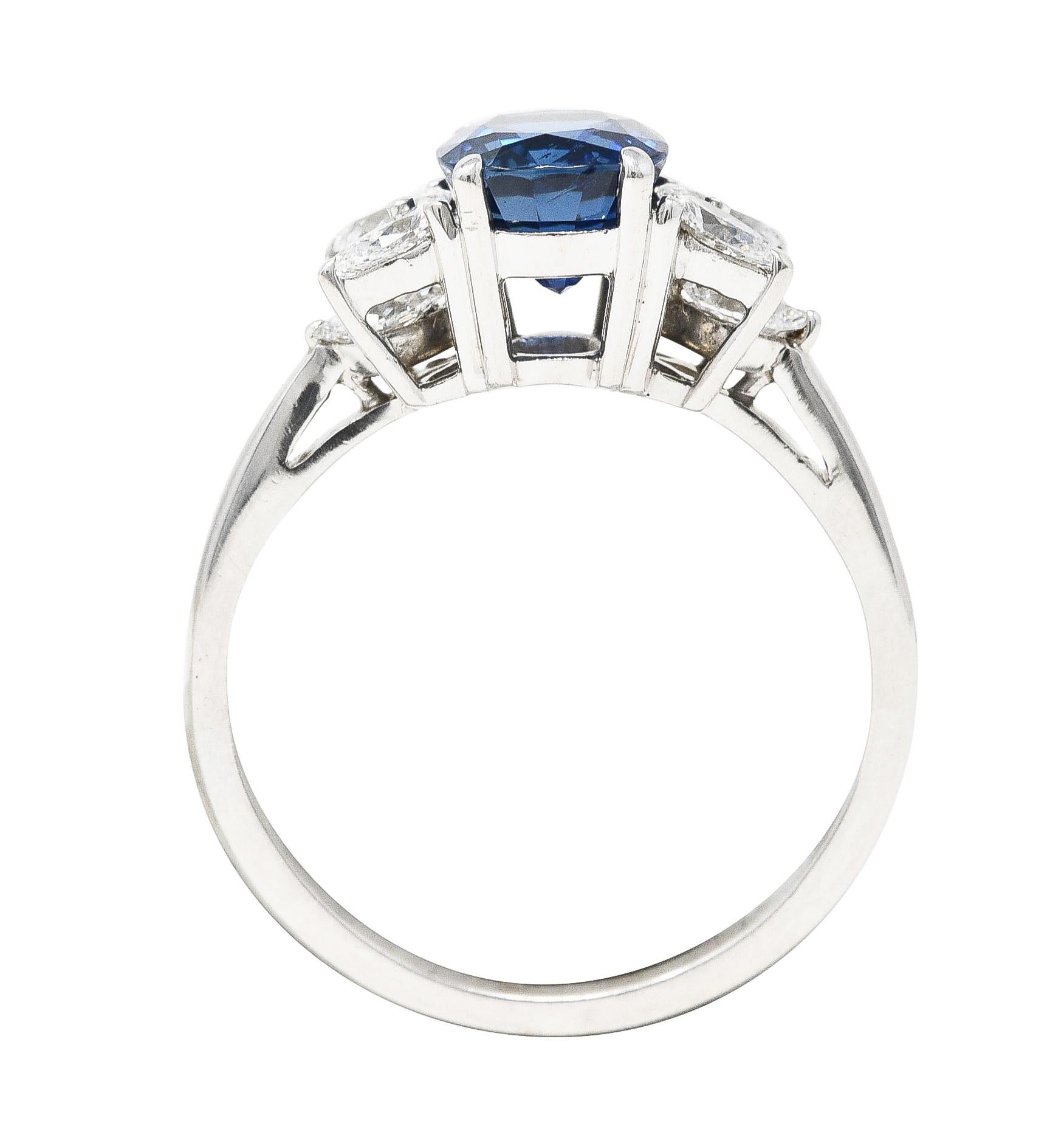 Tiffany & Co. Sapphire Marquise Pear Cut Diamond Platinum Victoria Vintage Ring 1