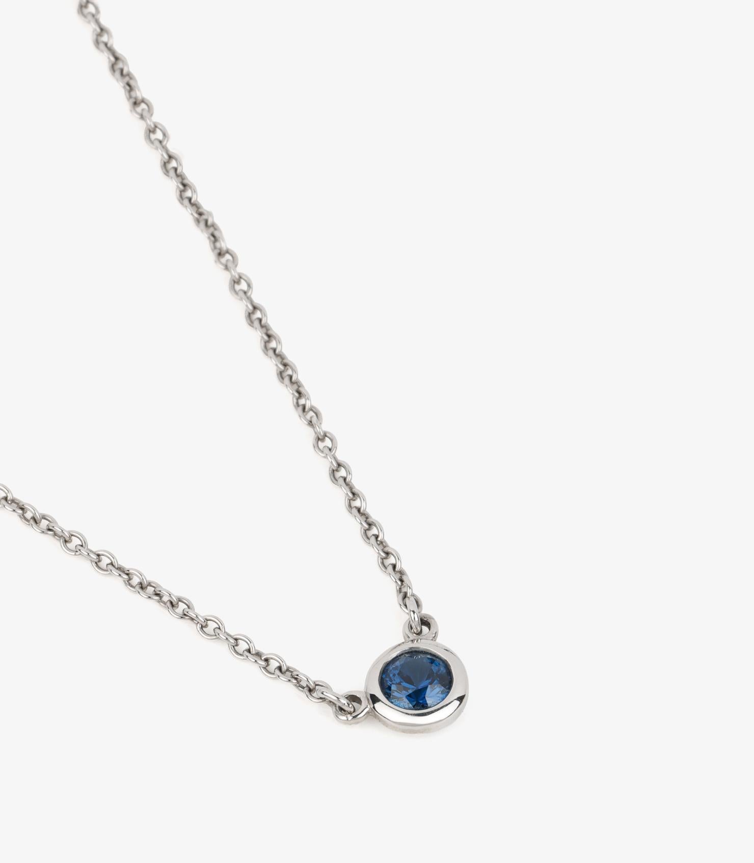 Taille brillant Tiffany & Co. Pendentif saphir platine Colour by the Yard en vente