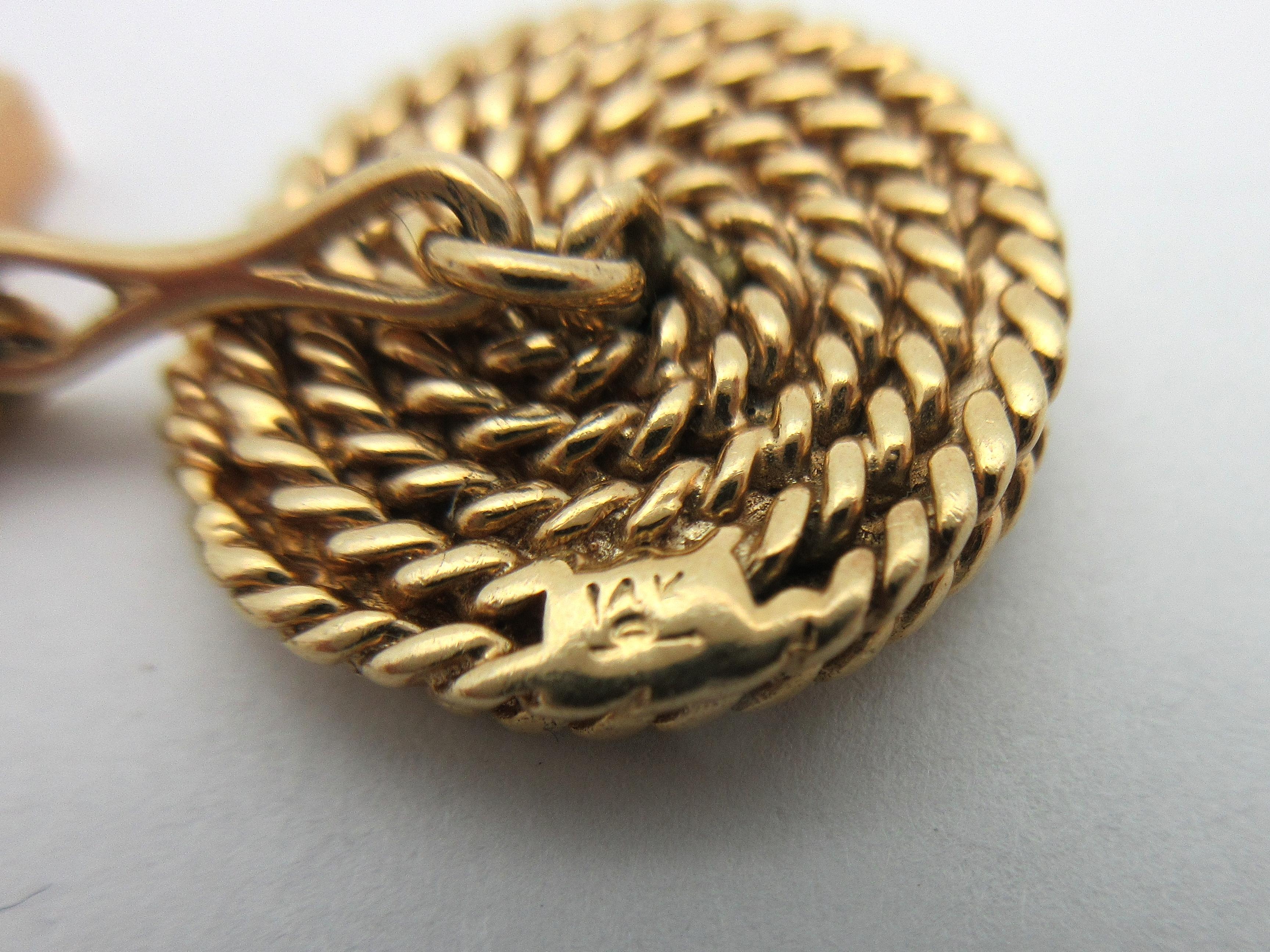 Tiffany & Co. Sapphire Rope Twist Cufflinks Larter & Sons 14 Karat Yellow Gold 1