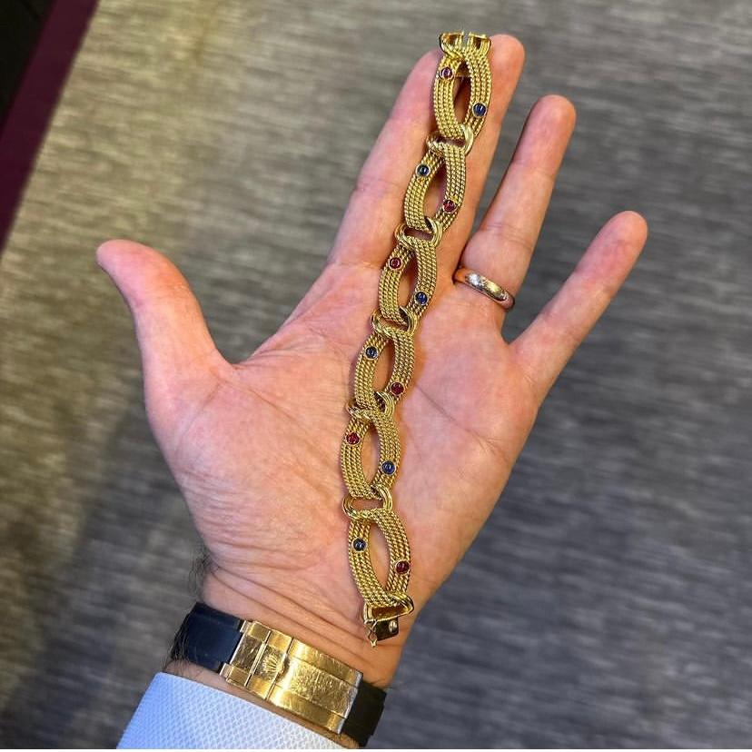 Tiffany & Co. Bracelet en or saphir et rubis  Excellent état - En vente à New York, NY