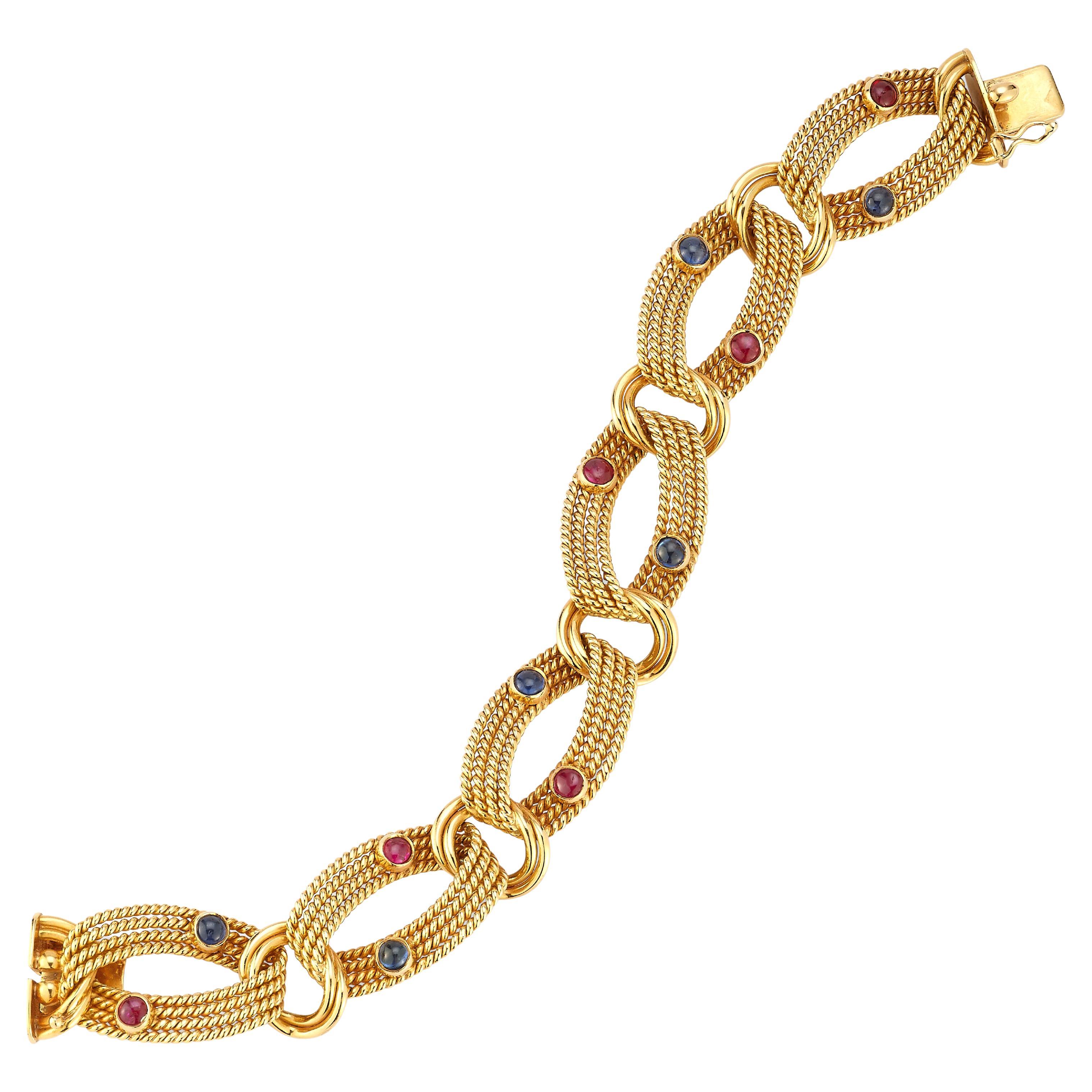 Tiffany & Co. Sapphire & Ruby Gold Bracelet