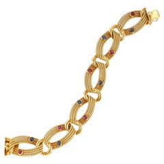 Tiffany & Co. Sapphire & Ruby Gold Bracelet 