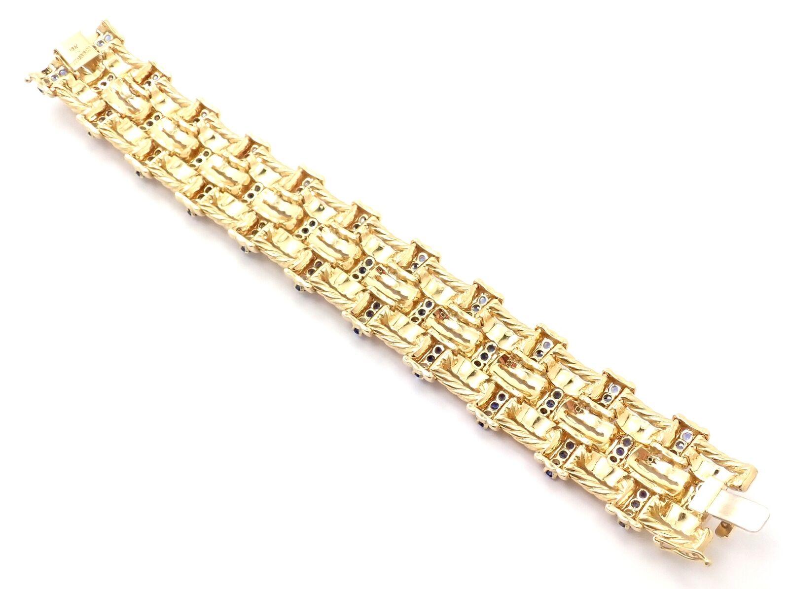 Tiffany & Co. Bracelet à maillons en or jaune et corde torsadée de saphirs en vente 5
