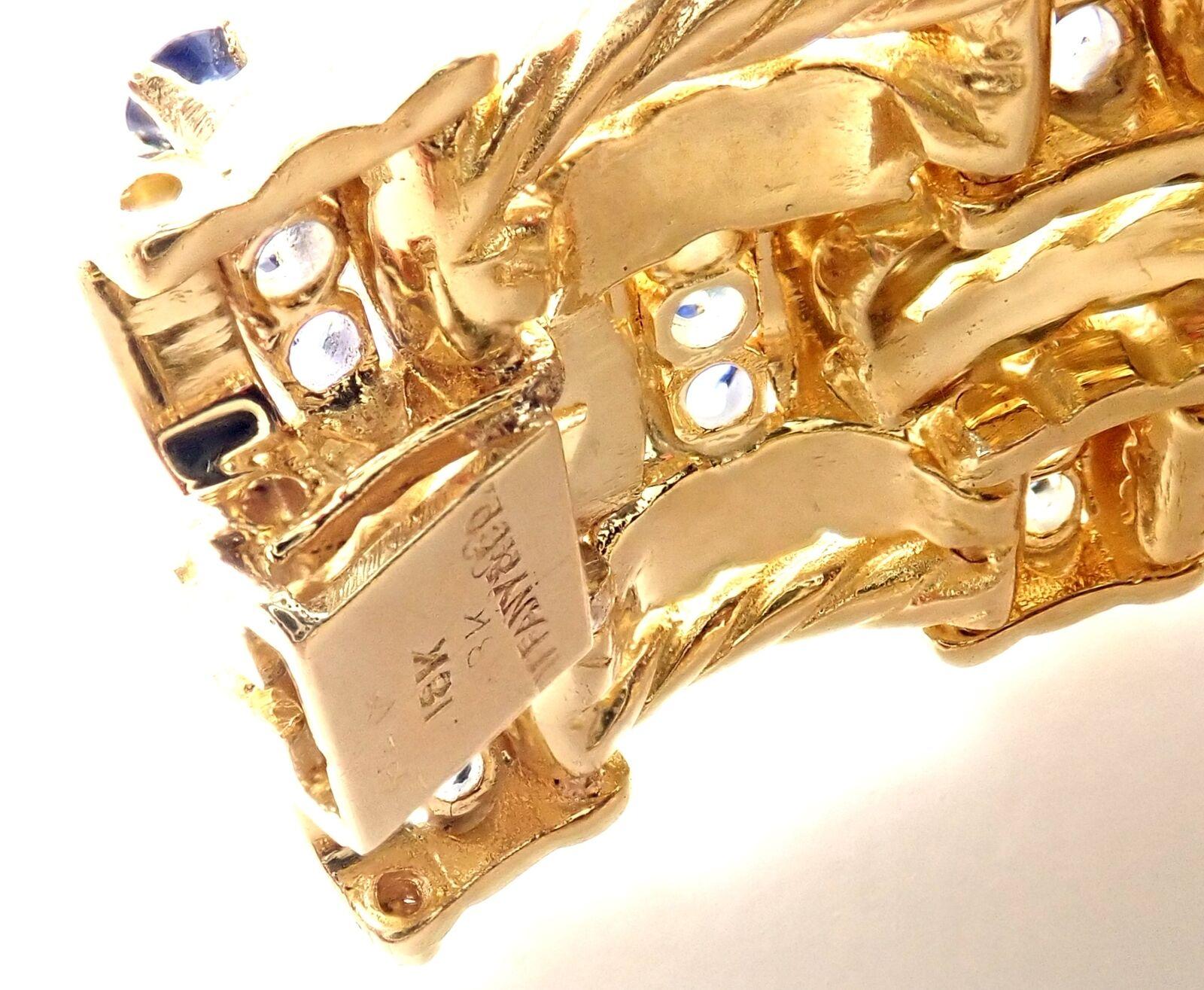 Tiffany & Co. Sapphire Twisted Rope Yellow Gold Link Bracelet 3