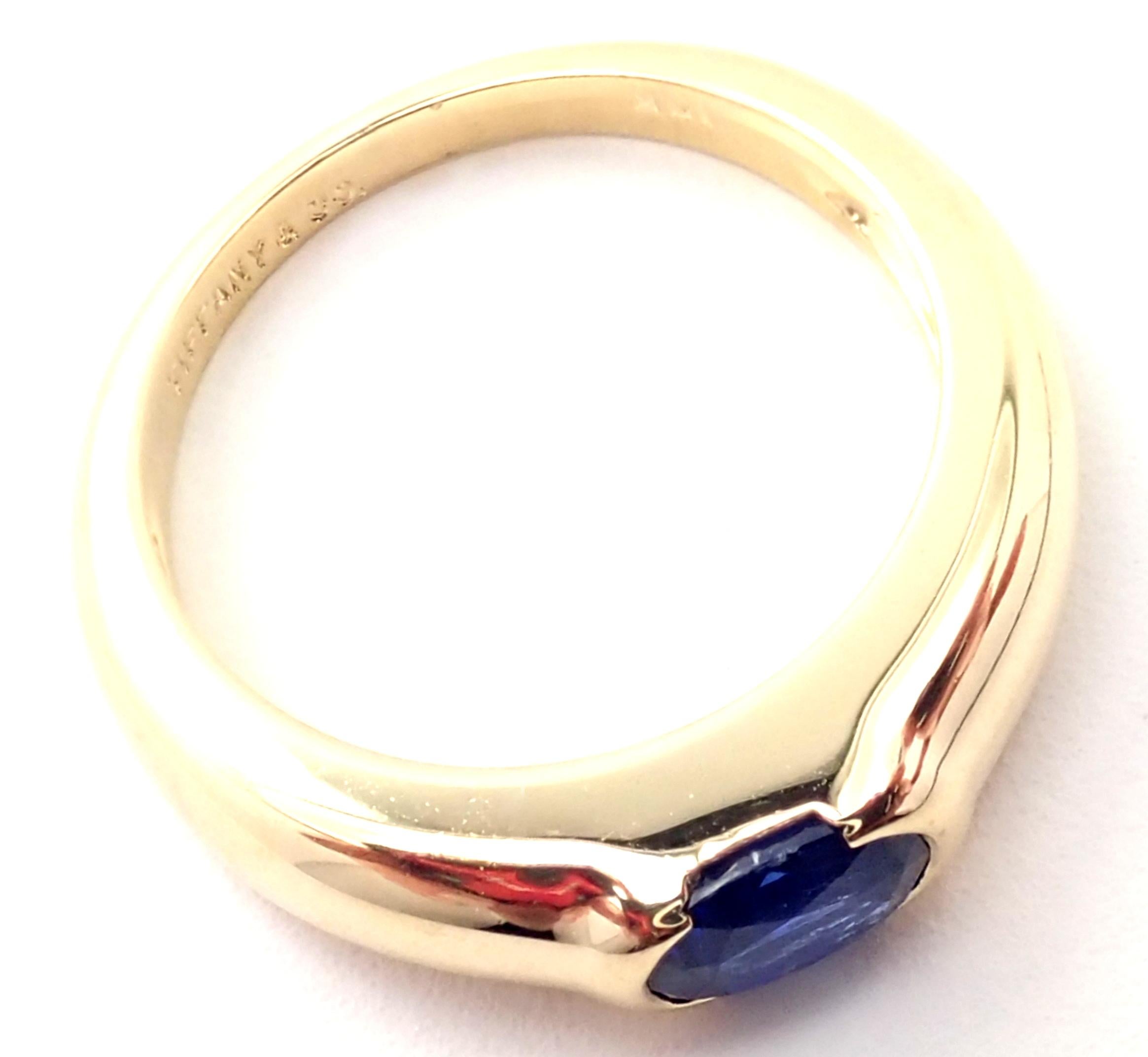 Tiffany & Co Sapphire Yellow Gold Band Ring 2