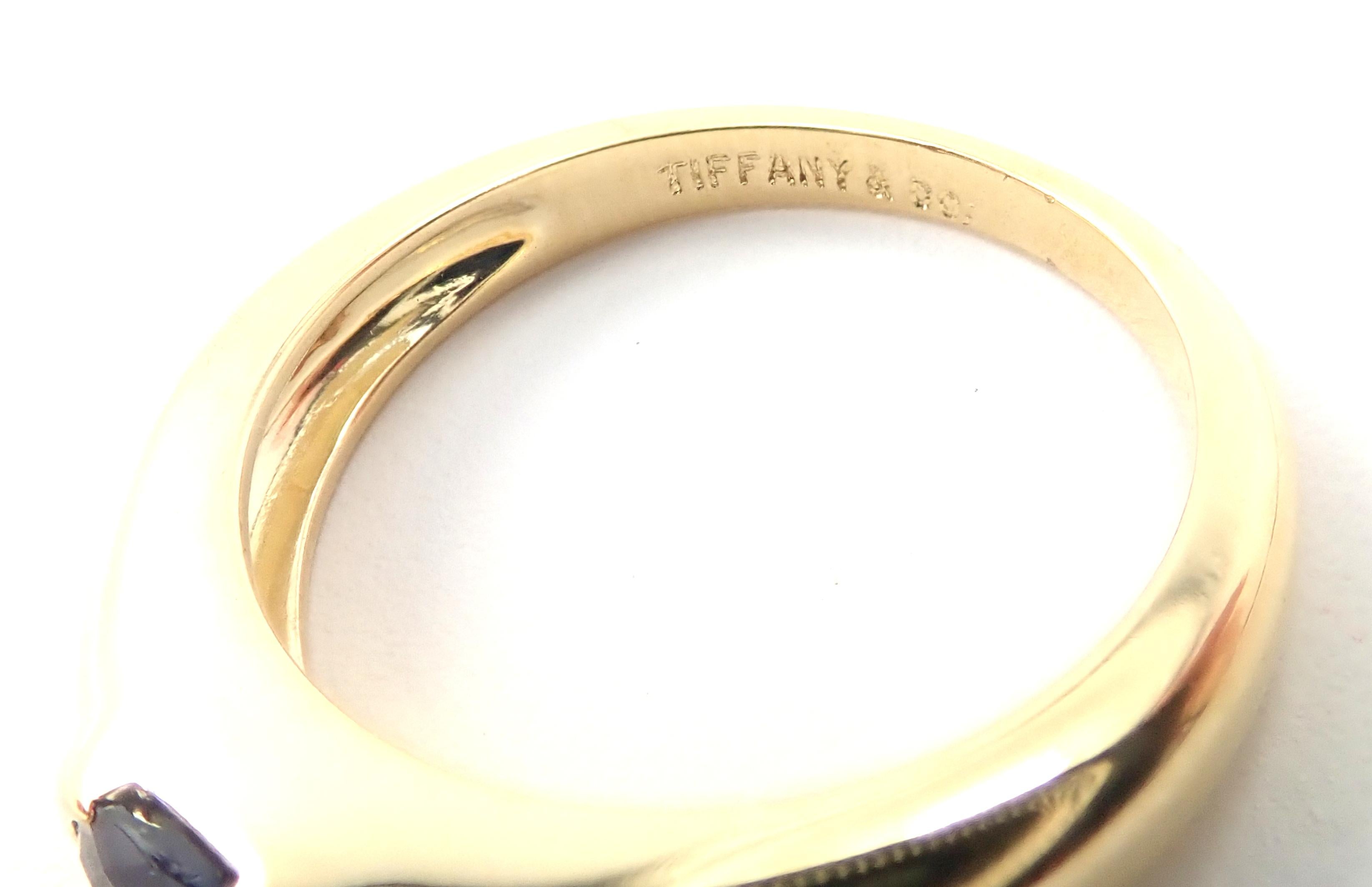 Tiffany & Co Sapphire Yellow Gold Band Ring 3