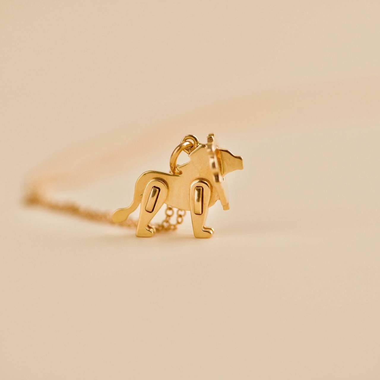 Women's or Men's Tiffany & Co. Save the Wild Charity Collection 18K Rose Gold Lion Necklace For Sale