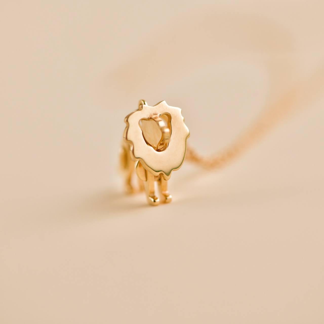 Tiffany & Co. Save the Wild Charity Collection 18K Rose Gold Lion Necklace For Sale 2