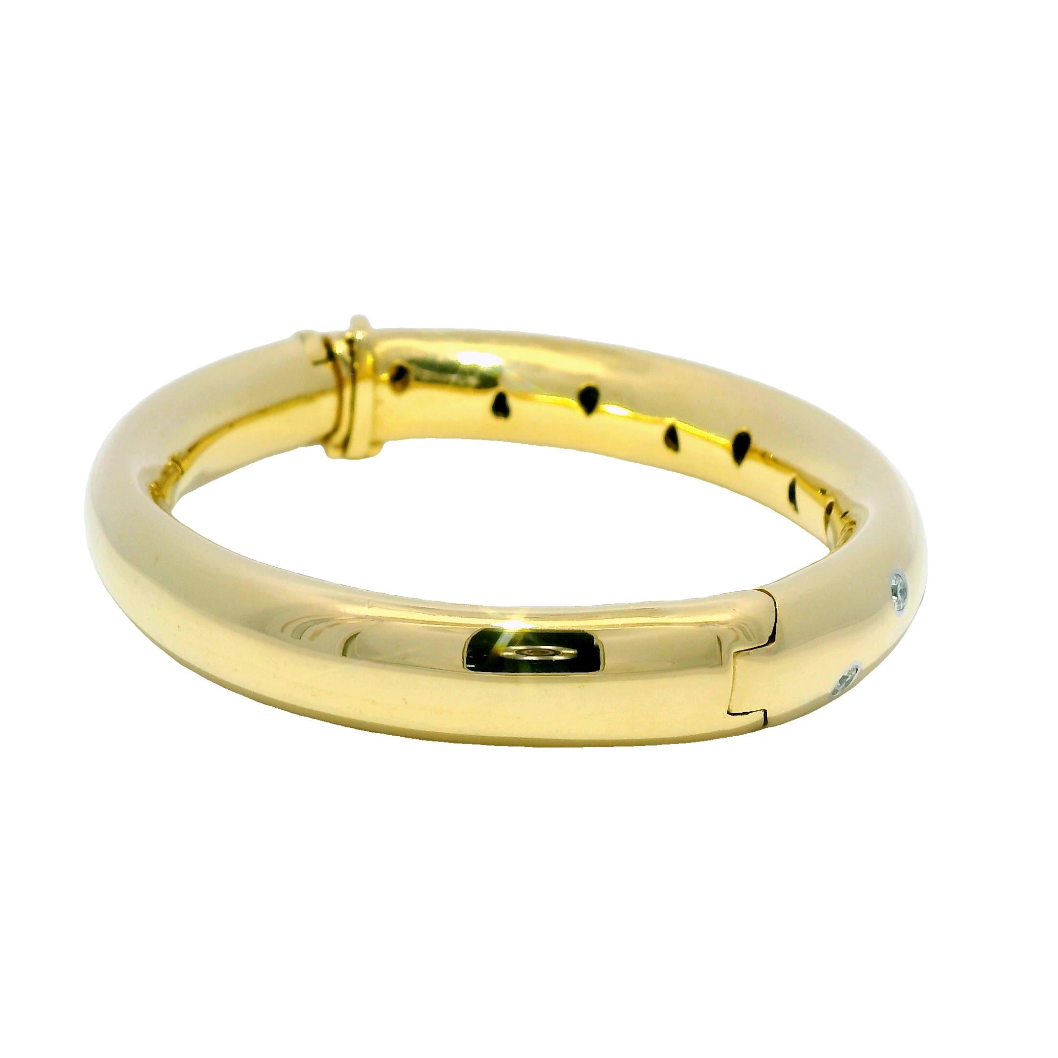 Donna Tiffany & Co. Bracciale con diamanti sparsi con cerniera solida 18 carati In magazzino in vendita