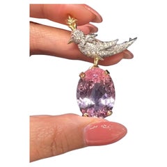 Tiffany Co Schlumberge Bird on a Rock brooch with Kunzite
