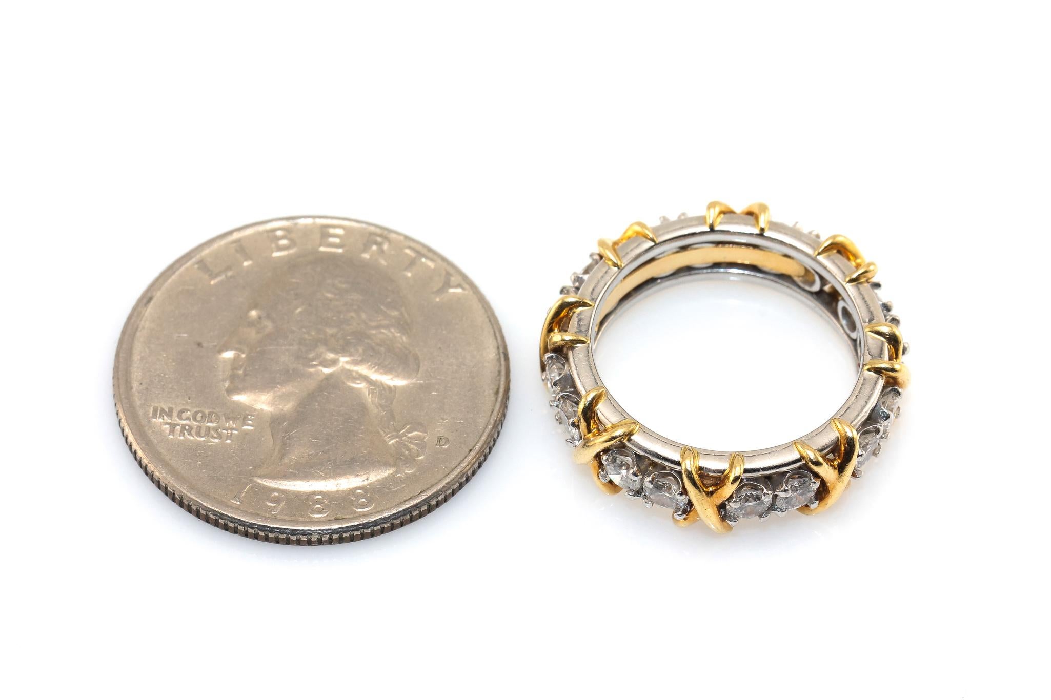 Retro Tiffany & Co. Schlumberger 16 Diamond 1.20 Carat Eternity Ring