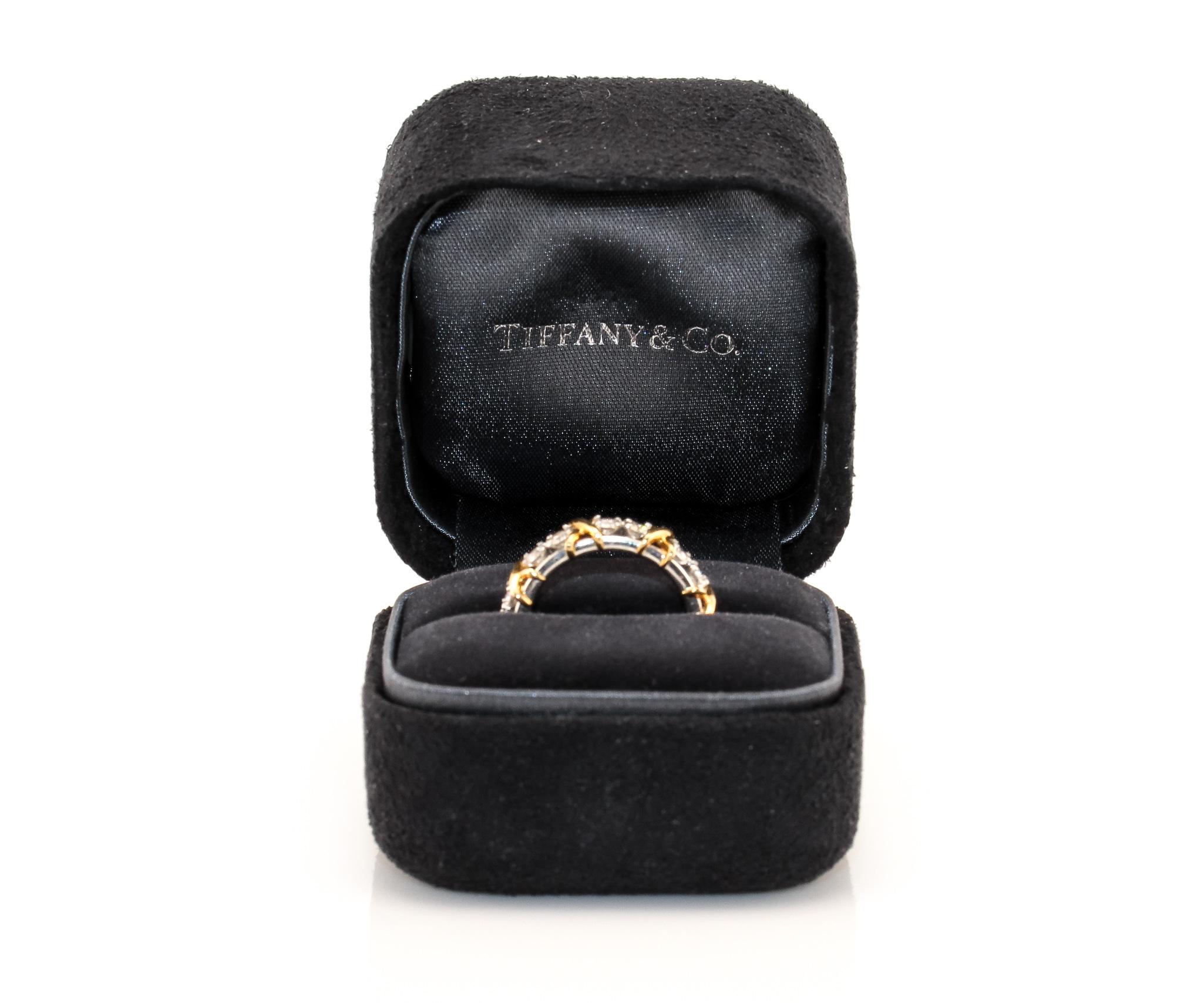 Tiffany & Co. Schlumberger 16 Diamond 1.20 Carat Eternity Ring In Good Condition In Boca Raton, FL